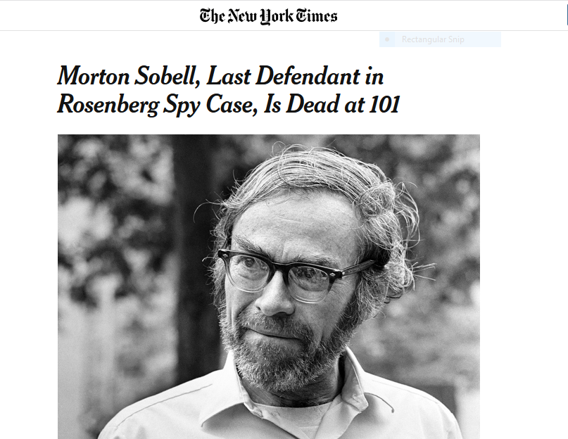 Statement on the passing of Rosenberg case co-defendant, Morton Sobell ...