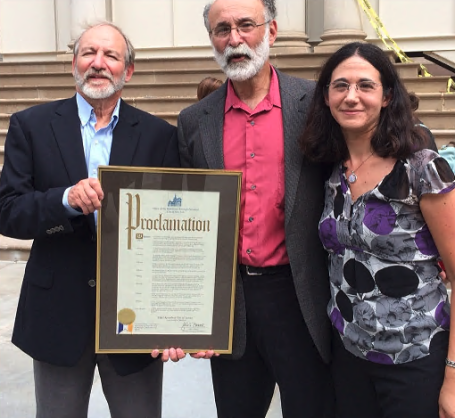 Michael, Robert &amp; Jenn Meeropol at Proclamation event, NYC