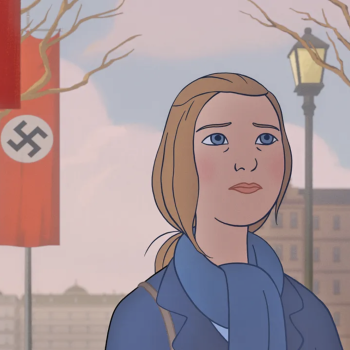Still frame from "Charlotte," an animated WWII film about a German Jewish painter voiced by Keira Knightley, which will screen as part of the Silicon Valley Jewish Film Festival.