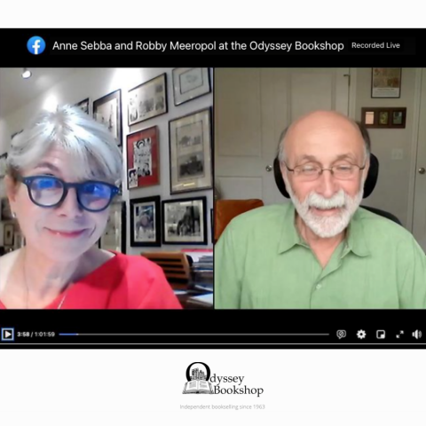Split screen image of Anne Sebba & Robert Meeropol featured during recorded virtual event